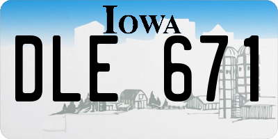 IA license plate DLE671