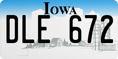 IA license plate DLE672