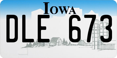 IA license plate DLE673