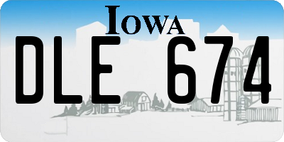 IA license plate DLE674