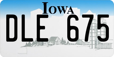 IA license plate DLE675