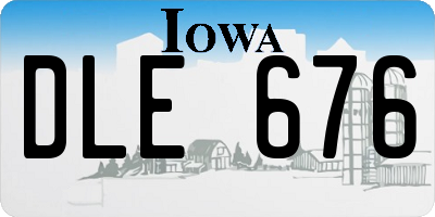 IA license plate DLE676