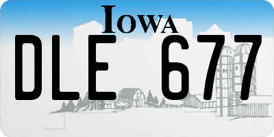 IA license plate DLE677