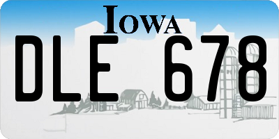 IA license plate DLE678