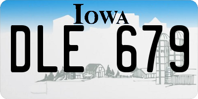 IA license plate DLE679