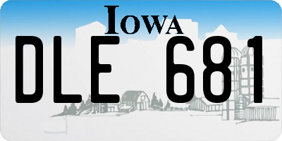IA license plate DLE681