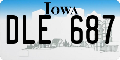 IA license plate DLE687