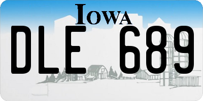 IA license plate DLE689