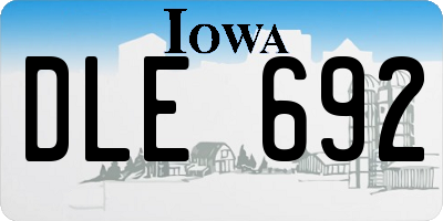 IA license plate DLE692