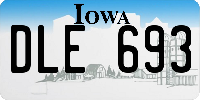 IA license plate DLE693
