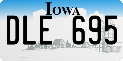 IA license plate DLE695