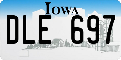 IA license plate DLE697