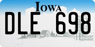 IA license plate DLE698