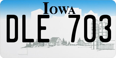 IA license plate DLE703
