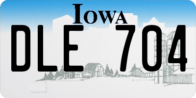 IA license plate DLE704