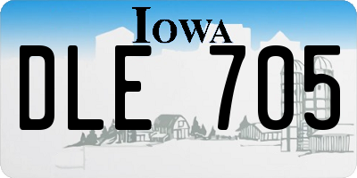 IA license plate DLE705
