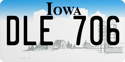 IA license plate DLE706