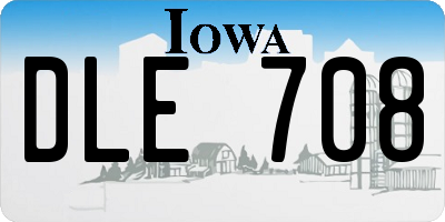 IA license plate DLE708