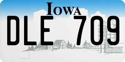 IA license plate DLE709
