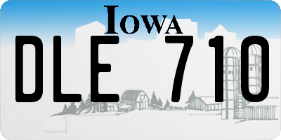 IA license plate DLE710