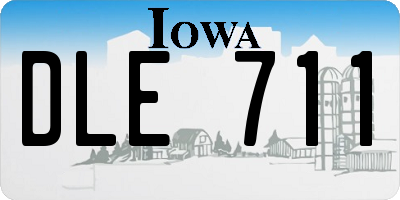 IA license plate DLE711