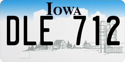 IA license plate DLE712