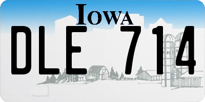 IA license plate DLE714