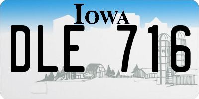 IA license plate DLE716
