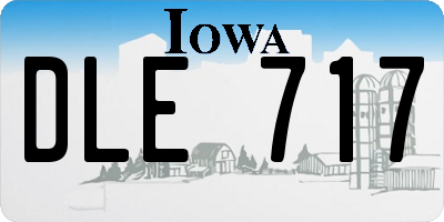 IA license plate DLE717