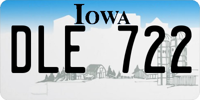 IA license plate DLE722