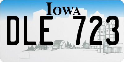 IA license plate DLE723
