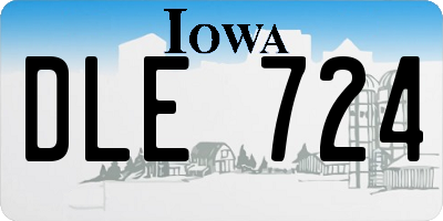 IA license plate DLE724