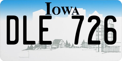 IA license plate DLE726