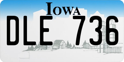 IA license plate DLE736