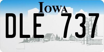 IA license plate DLE737