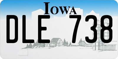 IA license plate DLE738