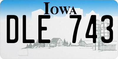 IA license plate DLE743