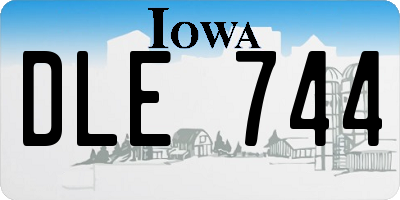 IA license plate DLE744