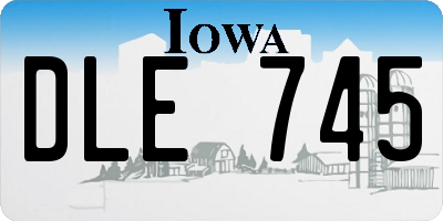 IA license plate DLE745