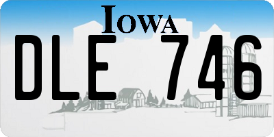IA license plate DLE746