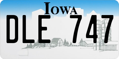 IA license plate DLE747