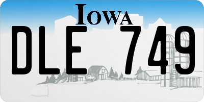 IA license plate DLE749