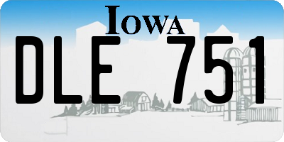 IA license plate DLE751