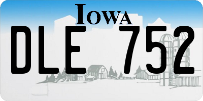 IA license plate DLE752