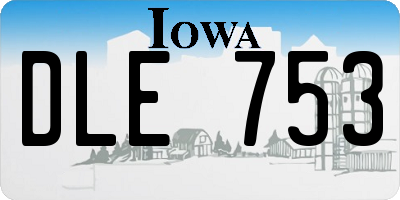 IA license plate DLE753