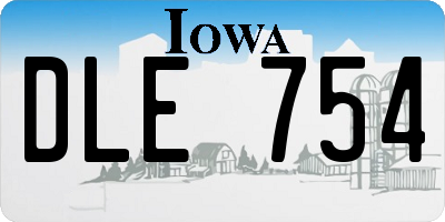 IA license plate DLE754