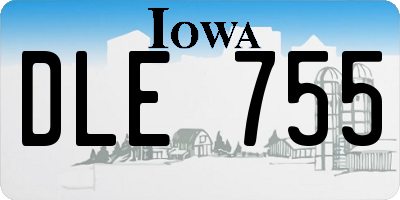 IA license plate DLE755