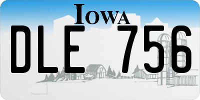IA license plate DLE756