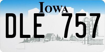 IA license plate DLE757