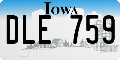 IA license plate DLE759